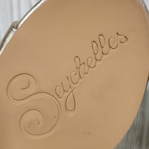 Seychelles Shabby Chic Rose Gold Peep Toe Sandals Heels Womens Size 6.5 NEW - Picture 8 of 13